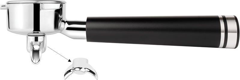 LLQ 54mm Spouted Portafilter Compatible with Breville Barista Express, Barista Pro, Bambino, and More – 18-20g basket included (Aluminum Flat, Double Spouts) - Image 1